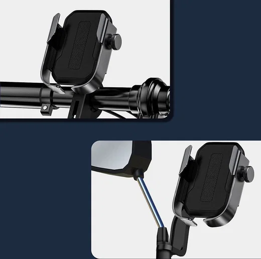 Baseus Armor Verstelbare Motor/Fiets Stuur/Spiegel Smartphone Houder Zwart afbeelding 8
