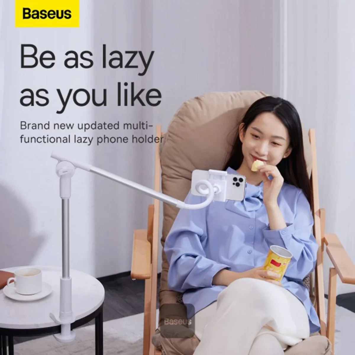 Baseus Lazy Verstelbare Telefoonhouder met Zwanenhals Grijs afbeelding 9