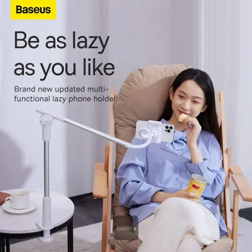 Baseus Lazy Verstelbare Telefoonhouder met Zwanenhals Zilver afbeelding 6