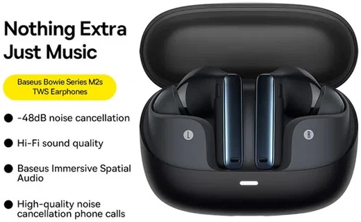 Baseus Bowie M2s Draadloze Bluetooth Oordopjes Noise Cancelling Zwart afbeelding 2
