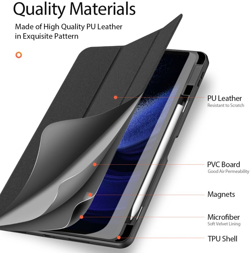 Dux Ducis Domo Xiaomi Pad 6 / 6 Pro Hoes Tri-Fold Book Case Zwart afbeelding 11