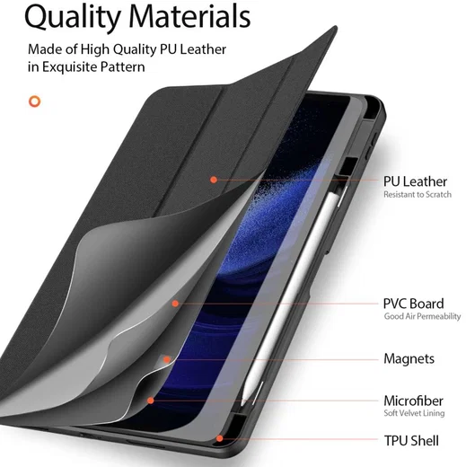 Dux Ducis Domo Xiaomi Pad 6 / 6 Pro Hoes Tri-Fold Book Case Zwart afbeelding 11