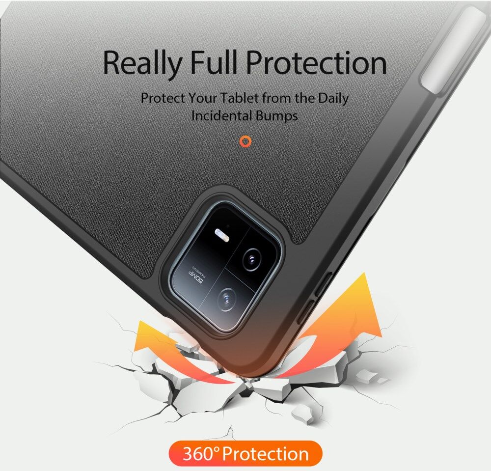Dux Ducis Domo Xiaomi Pad 6 / 6 Pro Hoes Tri-Fold Book Case Zwart afbeelding 3