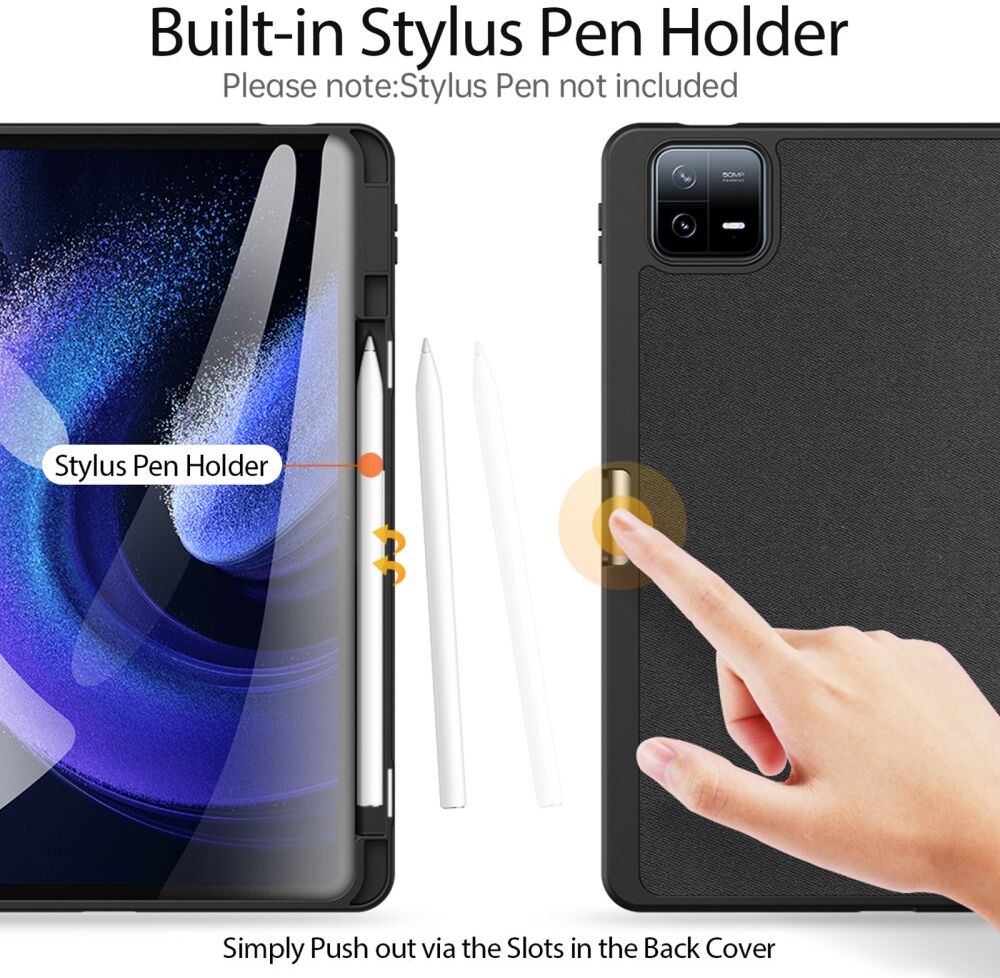 Dux Ducis Domo Xiaomi Pad 6 / 6 Pro Hoes Tri-Fold Book Case Zwart afbeelding 5
