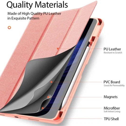 Dux Ducis Domo Xiaomi Pad 6 / 6 Pro Hoes Tri-Fold Book Case Roze afbeelding 11