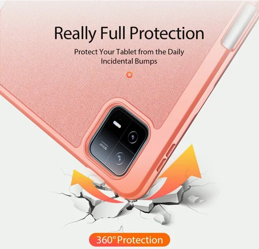 Dux Ducis Domo Xiaomi Pad 6 / 6 Pro Hoes Tri-Fold Book Case Roze afbeelding 3