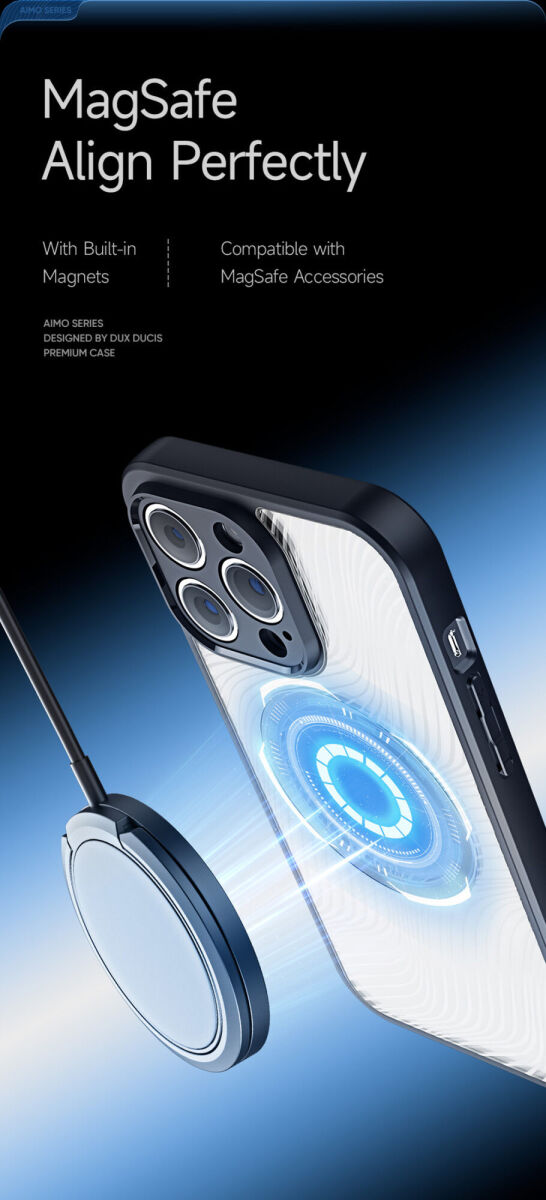 Dux Ducis Aimo Apple iPhone 14 Pro Hoesje MagSafe Back Cover Zwart afbeelding 3