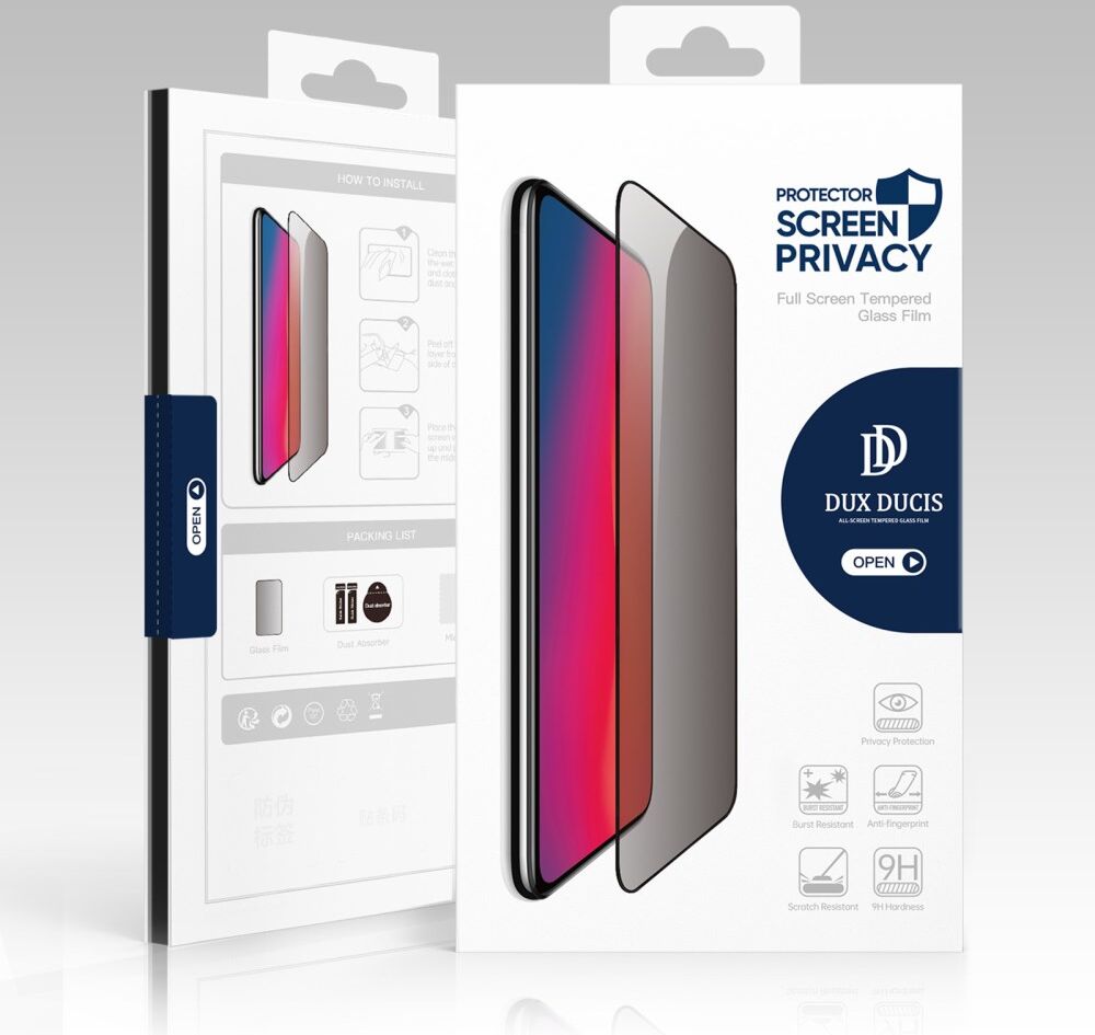 Dux Ducis Apple iPhone 14 Screen Protector Privacy Tempered Glass 9H afbeelding 11