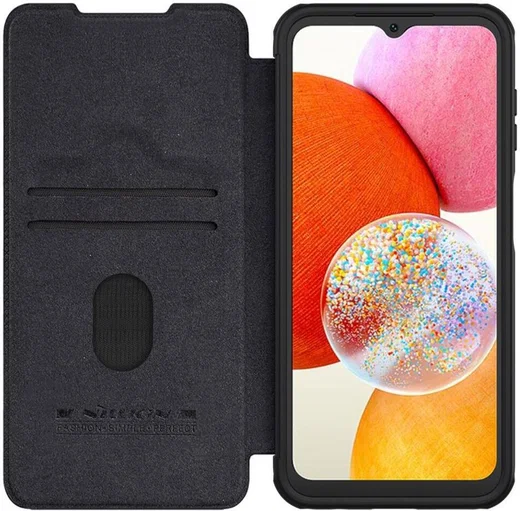 Nillkin Qin Pro Samsung Galaxy A14 Hoesje met Camera Slider Zwart afbeelding 1