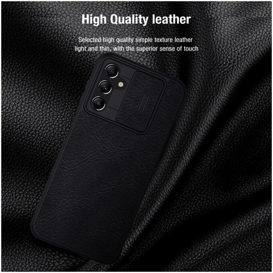 Nillkin Qin Pro Samsung Galaxy A14 Hoesje met Camera Slider Zwart afbeelding 3