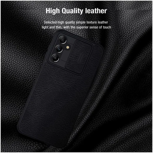 Nillkin Qin Pro Samsung Galaxy A14 Hoesje met Camera Slider Zwart afbeelding 3