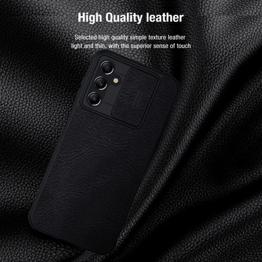 Nillkin Qin Pro Samsung Galaxy A14 Hoesje met Camera Slider Bruin afbeelding 8