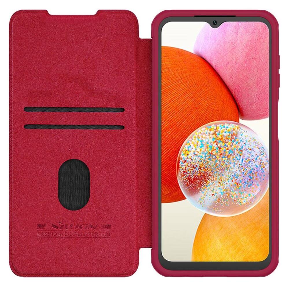Nillkin Qin Pro Samsung Galaxy A14 Hoesje met Camera Slider Rood afbeelding 1