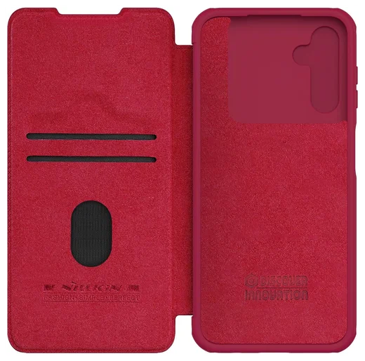 Nillkin Qin Pro Samsung Galaxy A14 Hoesje met Camera Slider Rood afbeelding 6