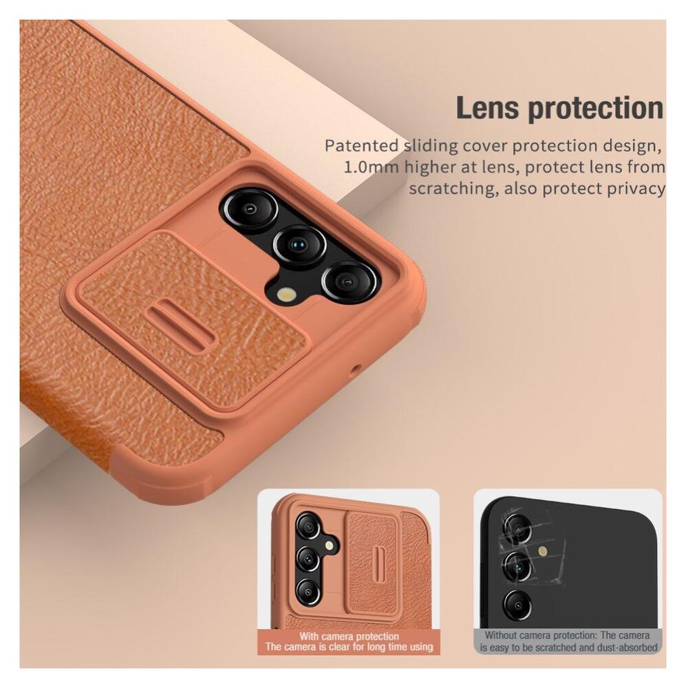 Nillkin Qin Pro Samsung Galaxy A14 Hoesje met Camera Slider Rood afbeelding 11