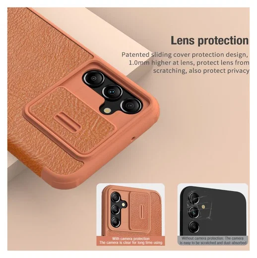 Nillkin Qin Pro Samsung Galaxy A14 Hoesje met Camera Slider Rood afbeelding 11