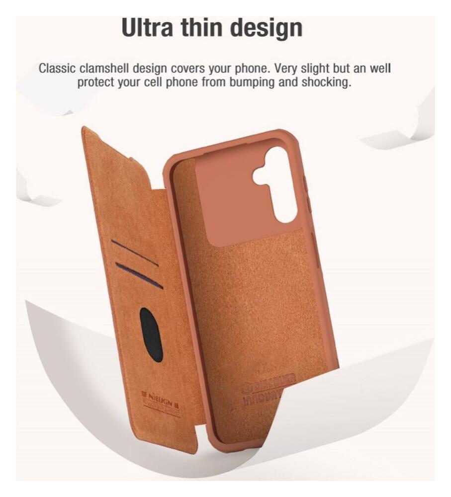 Nillkin Qin Pro Samsung Galaxy A14 Hoesje met Camera Slider Rood afbeelding 12