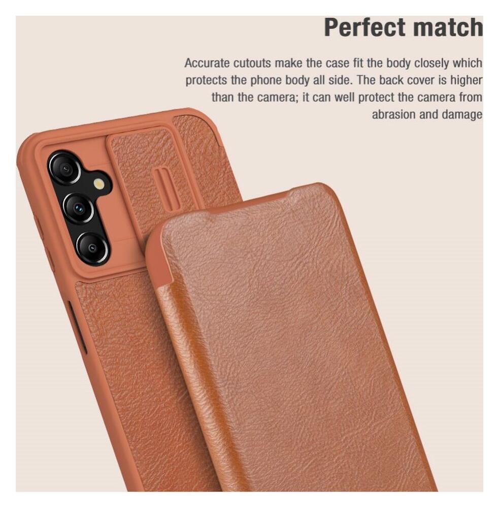 Nillkin Qin Pro Samsung Galaxy A14 Hoesje met Camera Slider Rood afbeelding 13