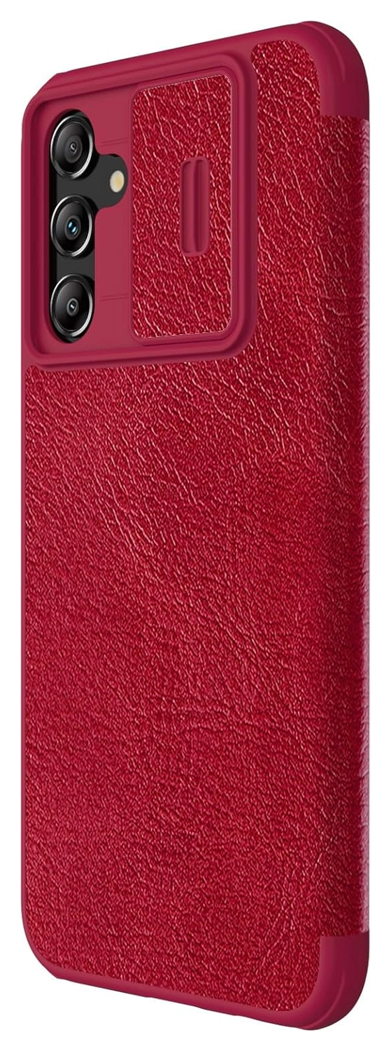 Nillkin Qin Pro Samsung Galaxy A14 Hoesje met Camera Slider Rood afbeelding 3