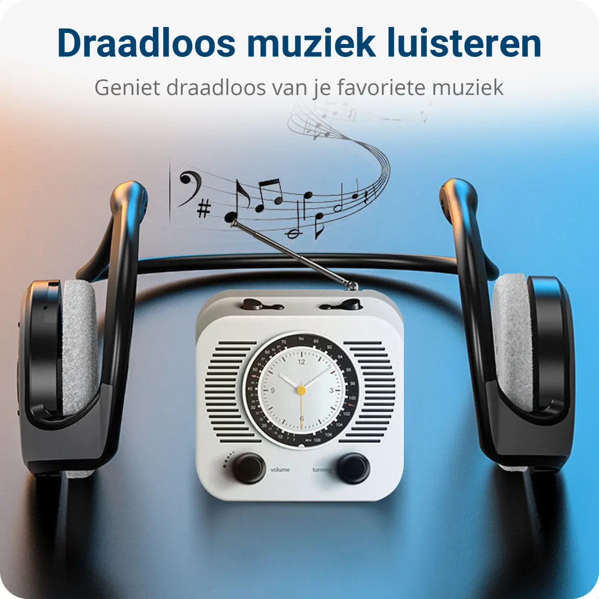 Bluetooth Earhook MicroSD Draadloze Oordopjes - Blauw afbeelding 4