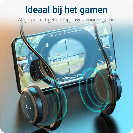 Bluetooth Earhook MicroSD Draadloze Oordopjes - Blauw afbeelding 7