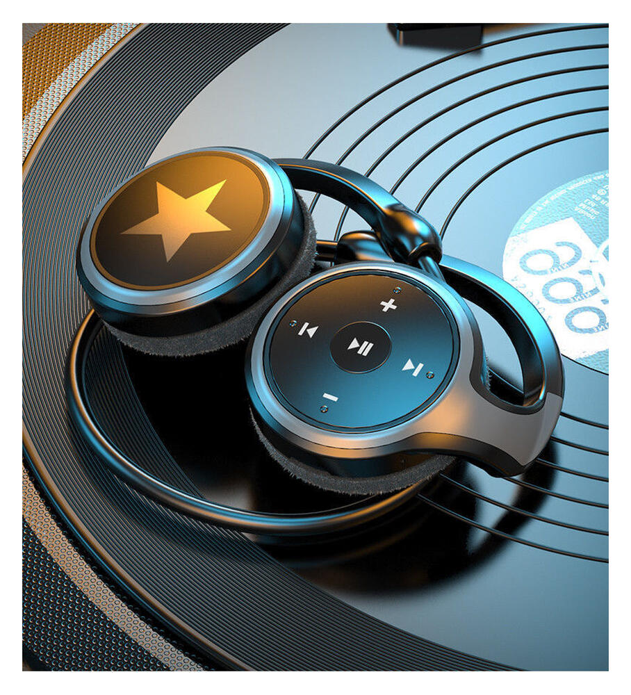 Bluetooth Earhook MicroSD Draadloze Oordopjes - Blauw afbeelding 2