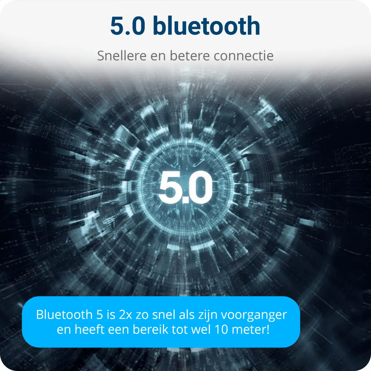 Bluetooth Earhook MicroSD Draadloze Oordopjes - Blauw afbeelding 8