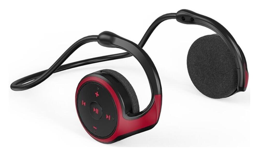 Bluetooth Earhook MicroSD Draadloze Oordopjes - Rood afbeelding 1