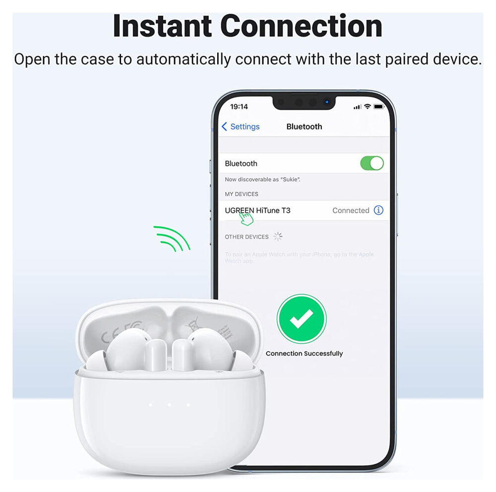 UGREEN HiTune T3 Draadloze Bluetooth Earphones Noise Cancelling Wit afbeelding 9