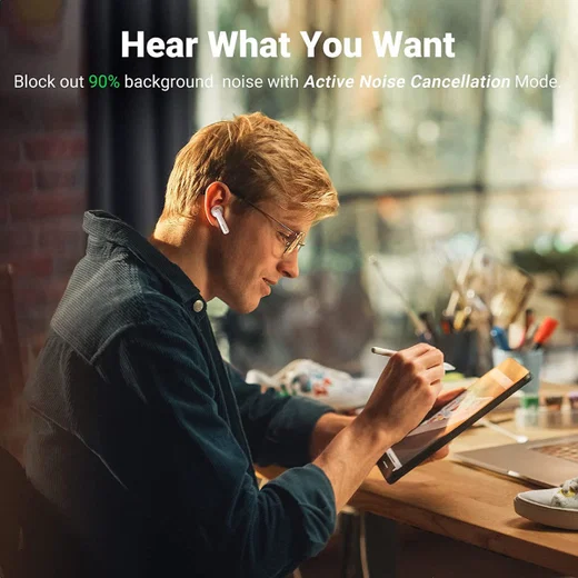UGREEN HiTune T3 Draadloze Bluetooth Earphones Noise Cancelling Zwart afbeelding 4