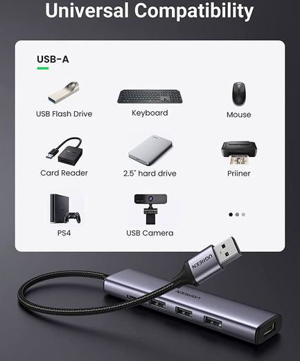 UGREEN Hub Adapter USB naar 4x USB en USB-C voor Laptop/MacBook afbeelding 5