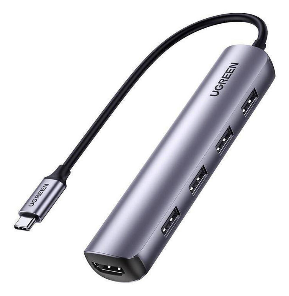UGREEN 5-in-1 Hub USB-C naar USB/HDMI voor Laptop/MacBook Grijs afbeelding 1