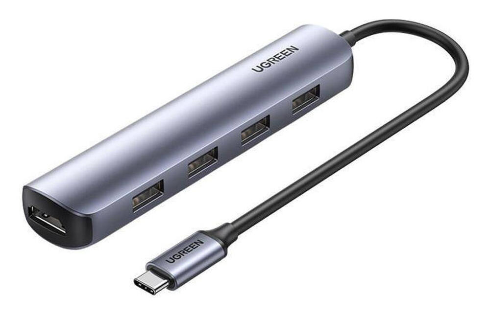 UGREEN 5-in-1 Hub USB-C naar USB/HDMI voor Laptop/MacBook Grijs afbeelding 2