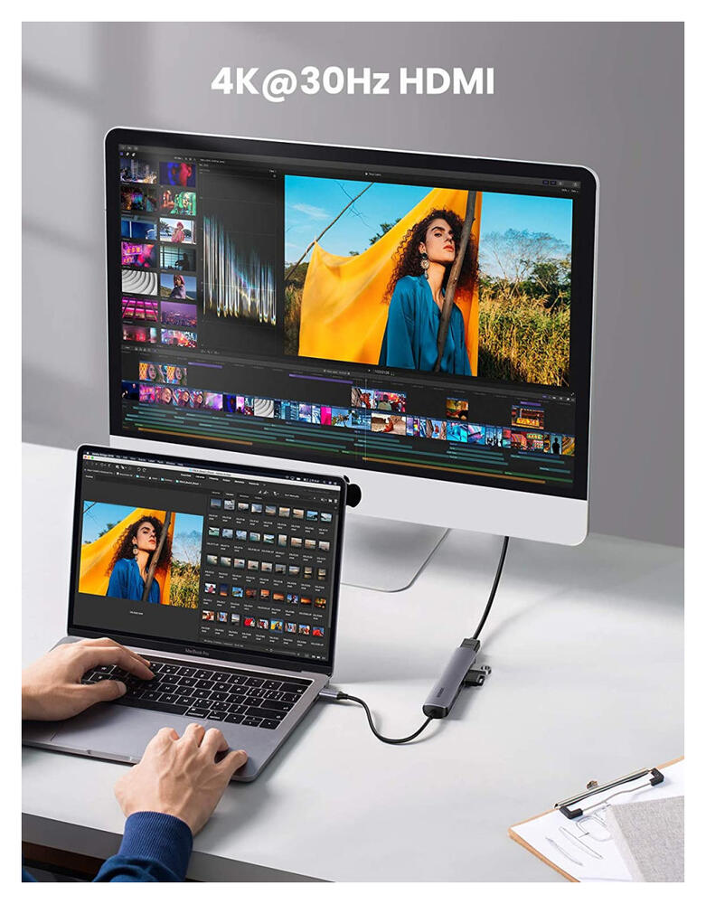 UGREEN 5-in-1 Hub USB-C naar USB/HDMI voor Laptop/MacBook Grijs afbeelding 6