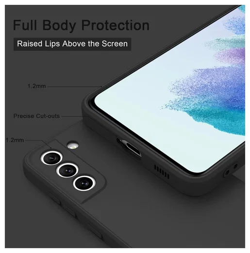 Samsung Galaxy S21 Hoesje Dun TPU Matte Back Cover Zwart afbeelding 2