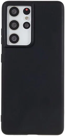 Samsung Galaxy S21 Ultra Hoesje Dun TPU Matte Back Cover Zwart afbeelding 1