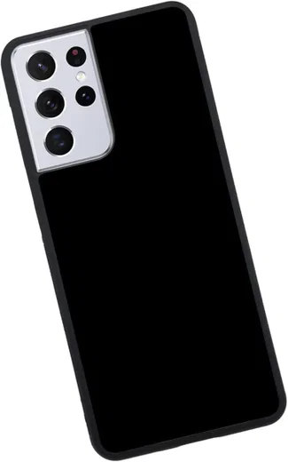 Samsung Galaxy S21 Ultra Hoesje Dun TPU Matte Back Cover Zwart afbeelding 2