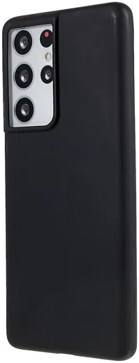 Samsung Galaxy S21 Ultra Hoesje Dun TPU Matte Back Cover Zwart afbeelding 4
