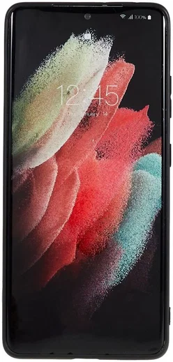 Samsung Galaxy S21 Ultra Hoesje Dun TPU Matte Back Cover Zwart afbeelding 5