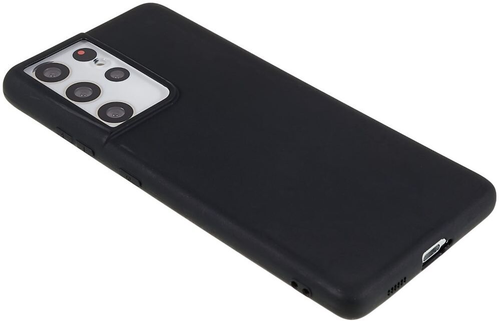 Samsung Galaxy S21 Ultra Hoesje Dun TPU Matte Back Cover Zwart afbeelding 6
