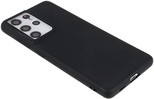 Samsung Galaxy S21 Ultra Hoesje Dun TPU Matte Back Cover Zwart afbeelding 6