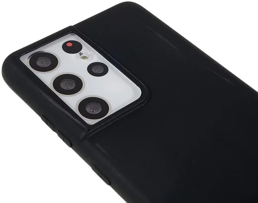 Samsung Galaxy S21 Ultra Hoesje Dun TPU Matte Back Cover Zwart afbeelding 8