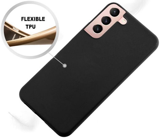 Samsung Galaxy S22 Hoesje Dun TPU Matte Back Cover Zwart afbeelding 3