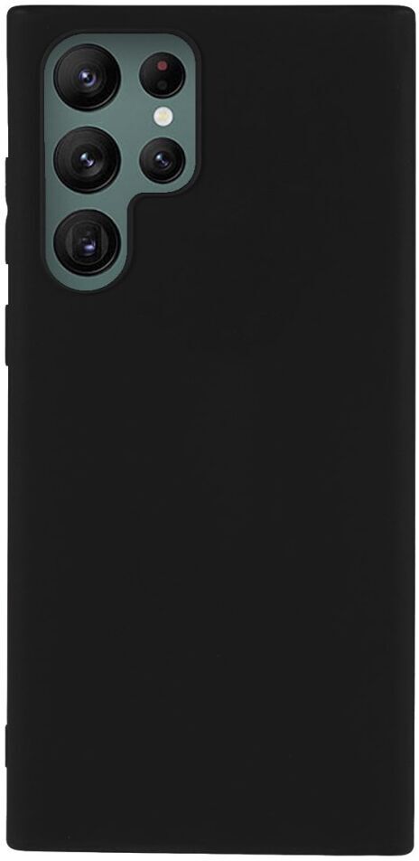 Samsung Galaxy S22 Ultra Hoesje Dun TPU Matte Back Cover Zwart afbeelding 1