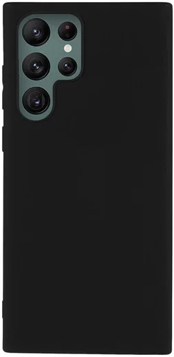 Samsung Galaxy S22 Ultra Hoesje Dun TPU Matte Back Cover Zwart afbeelding 1