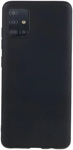Samsung Galaxy A51 Hoesje Dun TPU Matte Back Cover Zwart afbeelding 1