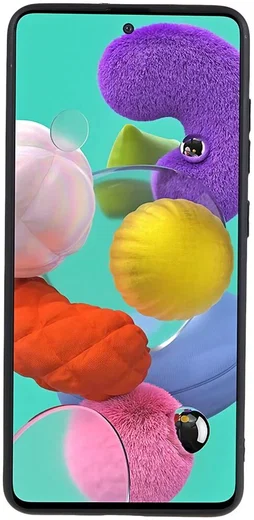 Samsung Galaxy A51 Hoesje Dun TPU Matte Back Cover Zwart afbeelding 4