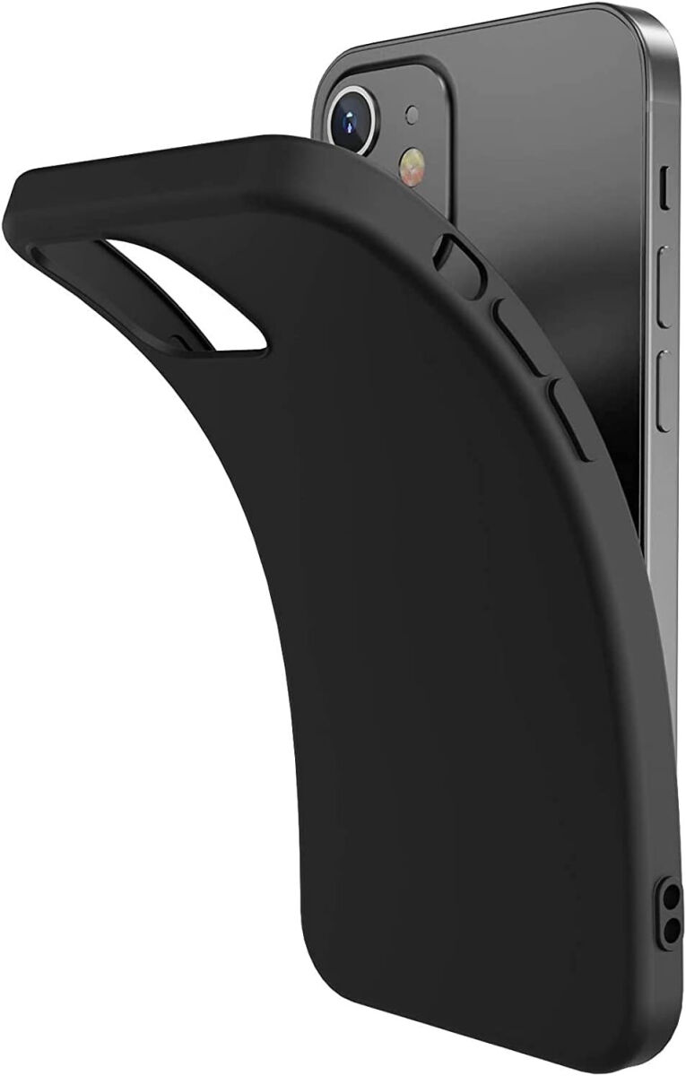 Apple iPhone 13 Hoesje Dun TPU Matte Back Cover Zwart afbeelding 2