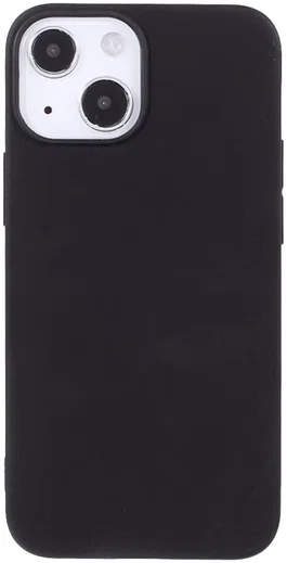 Apple iPhone 13 Hoesje Dun TPU Matte Back Cover Zwart afbeelding 1