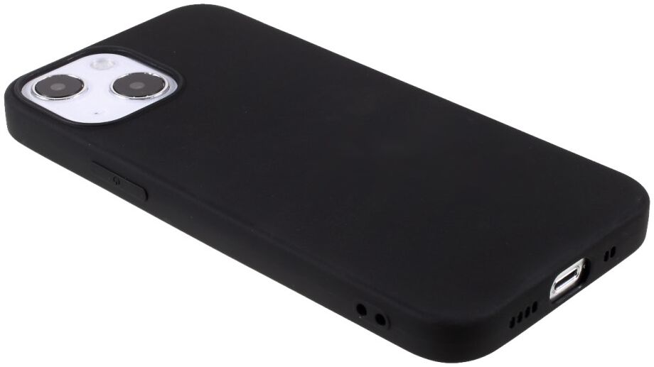 Apple iPhone 13 Hoesje Dun TPU Matte Back Cover Zwart afbeelding 5
